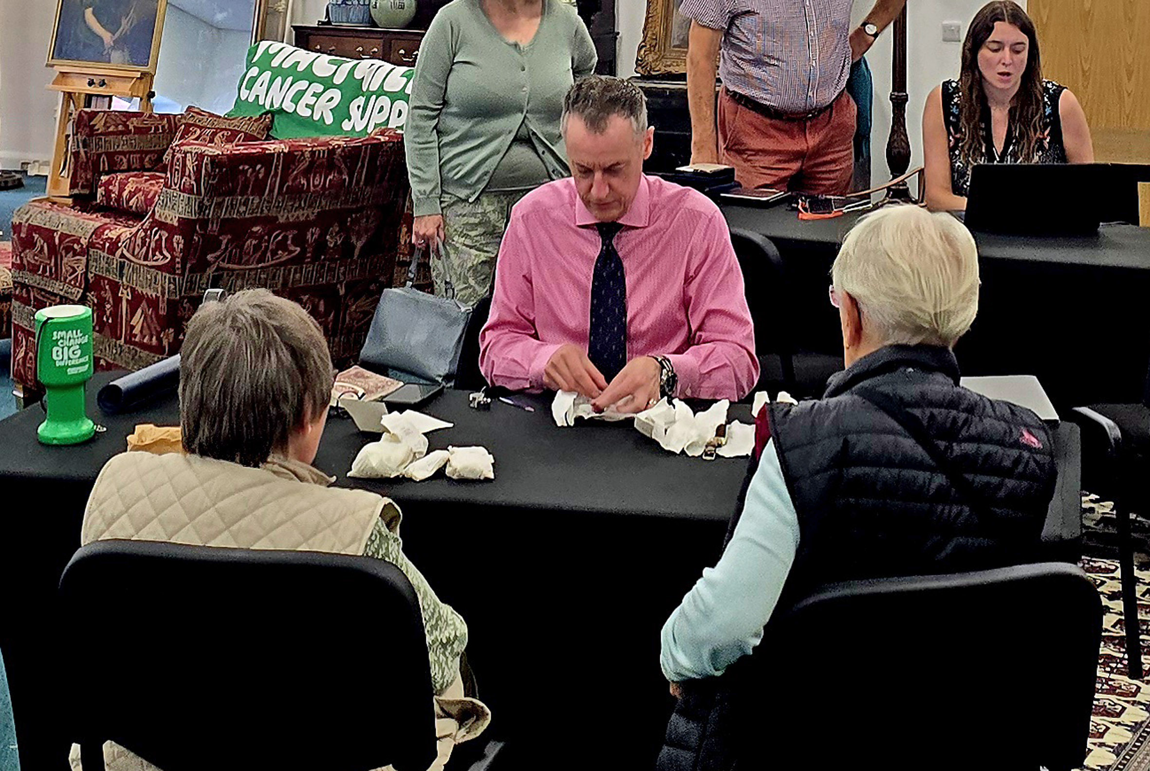 Alexander Clement valuing watches. Halls Fine Art